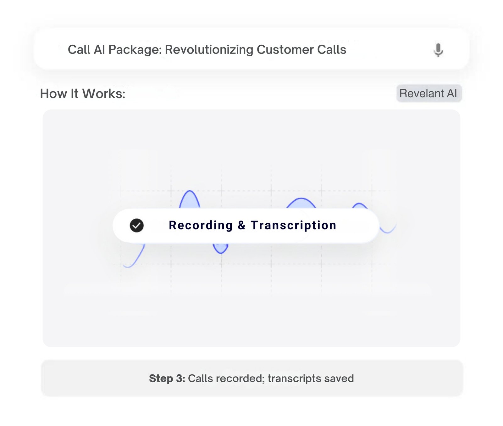 AI chatbot feature for recording calls and transcribing conversations for quality assurance.